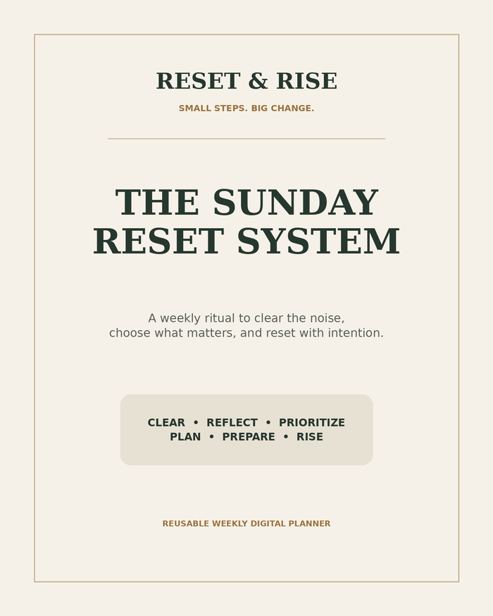 The Sunday Reset System | Your Weekly Reset Ritual