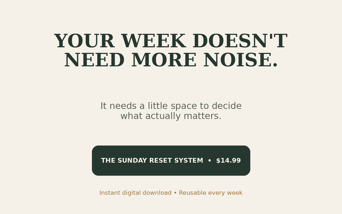 The Sunday Reset System