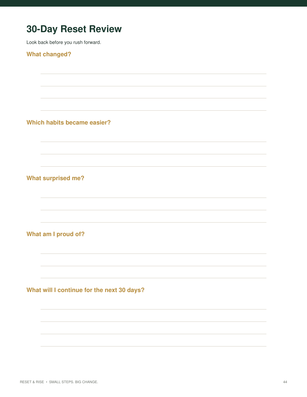 30-Day Habit Reset Planner | Start Fresh in 30 Days